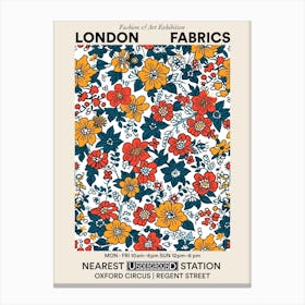 Poster Orchid Orbit London Fabrics Floral Pattern 3 Canvas Print