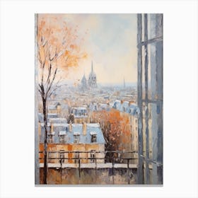 Winter Cityscape Paris France 3 Canvas Print