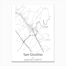 San Giustino,Italy Minimalist Map Canvas Print