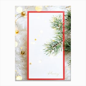 A Sparkling Holiday Card Adorned With Festive Decor From A Traditional December Landscape The Card 2 1 Canvas Print