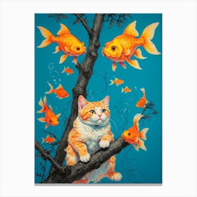 Goldfish Cat Canvas Print