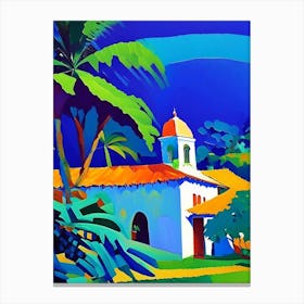 Trancoso Brazil Colourful Painting Tropical Destination Canvas Print