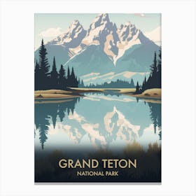 Teton National Park Vintage Travel Poster 8 Canvas Print