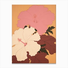 Hibiscus Flower Big Bold Illustration 4 Canvas Print