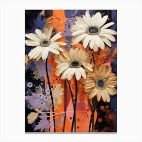 Surreal Florals Oxeye Daisy 3 Flower Painting Canvas Print