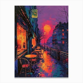 Paris At Sunset, Vibrant, Bold Colors, Pop Art Canvas Print