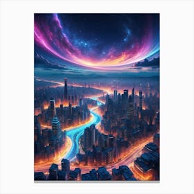 Shanghai City Print Canvas Print