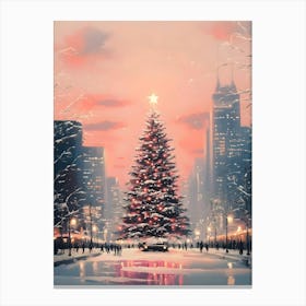 Christmas Tree In The City 1 Canvas Print