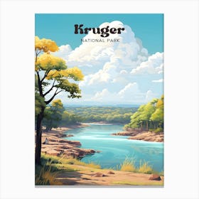 Kruger National Park South Africa River Modern Travel Art Canvas Print