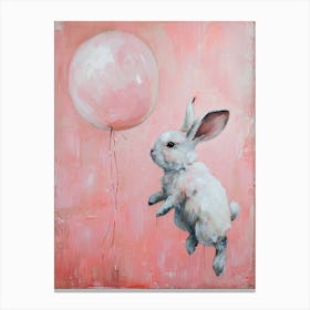 Cute Rabbit 4 With Balloon Canvas Print