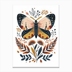 Colourful Insect Illustration Moth 39 Canvas Print