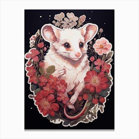 An Illustration Of A Foraging Possum 3 Canvas Print
