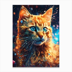 Orange Cat With Blue Eyes Canvas Print