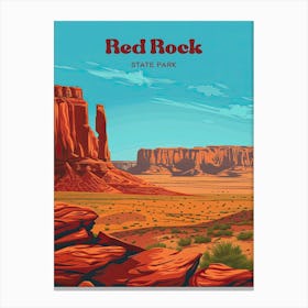 Red Rock State Park Desert Travel Illustration Canvas Print