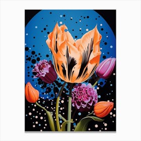 Surreal Florals Tulip 3 Flower Painting Canvas Print