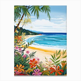Four Mile Beach, Australia, Matisse And Rousseau Style 4 Canvas Print