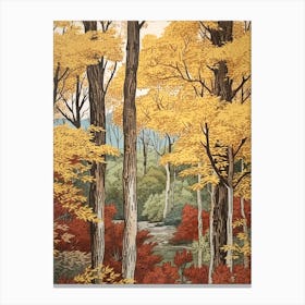 Sweet Birch 3 Vintage Autumn Tree Print  Canvas Print
