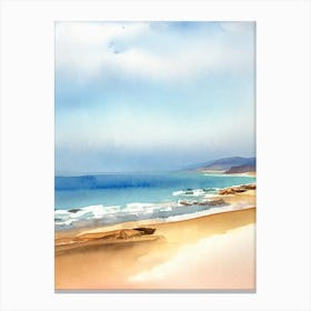 Playa De Los Genoveses, Almeria, Spain Watercolour Canvas Print