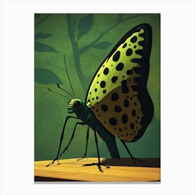 Butterfly On A Table Canvas Print