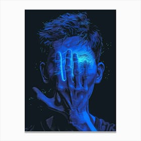 Man With His Hands Over His Face Canvas Print