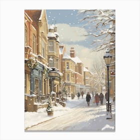 Vintage Winter Illustration York United Kingdom 1 Canvas Print