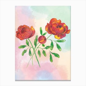 Watercolor Flowers 3 Canvas Print