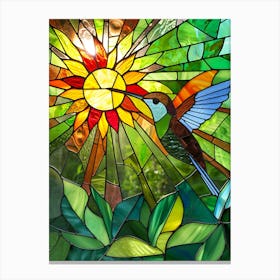 Hummingbird Stained Glass 21 Canvas Print