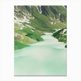 Huascarán National Park Peru Water Colour Poster Canvas Print