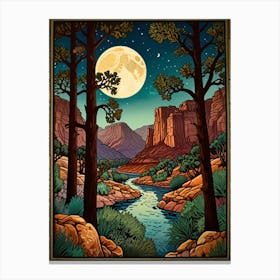 William Morris Moonlight River Canvas Print