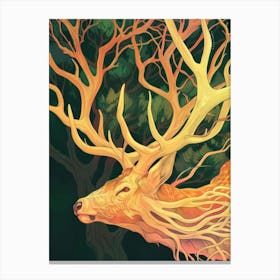 Stag Illustration Canvas Print