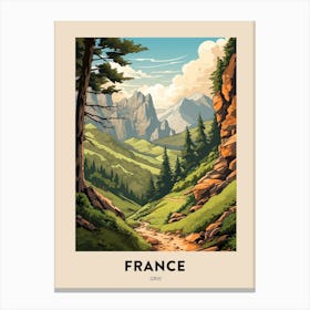 Gr10 France 1 Vintage Hiking Travel Poster Canvas Print