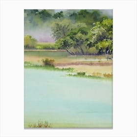 Ranthambore National Park India Water Colour Poster Canvas Print
