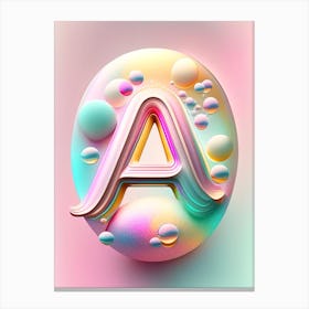 A, Alphabet Bubble Rainbow 2 Canvas Print