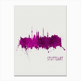 Stuttgart Germany City Purple Canvas Print