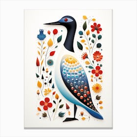 Scandinavian Bird Illustration Common Loon 1 Canvas Print