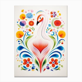 Scandinavian Bird Illustration Swan 2 Canvas Print