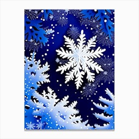 Fernlike Stellar Dendrites, Snowflakes, Pop Art Matisse 4 Canvas Print