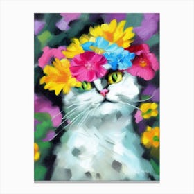 Flower Crown Cat Canvas Print