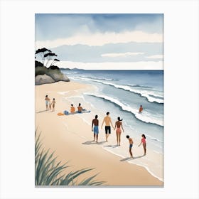 People On The Beach Painting (57) Canvas Print