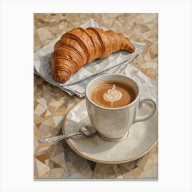 Coffee And Croissant Canvas Print