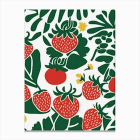Strawberry Pattern Canvas Print