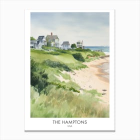 The Hamptons 6 Watercolour Travel Poster Canvas Print