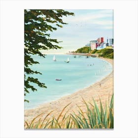 Southend On Sea Beach, Essex Contemporary Illustration 1  Canvas Print