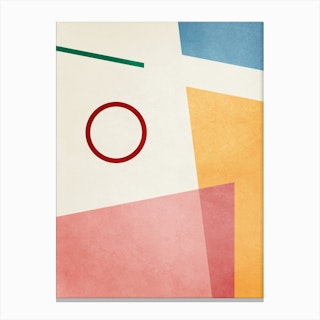 Color Geometry Shapes Number Four Canvas Print