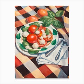 Caprese Salad Still Life Painting Canvas Print
