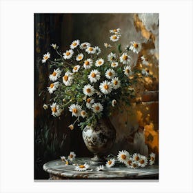 Baroque Floral Still Life Daisy 1 Canvas Print