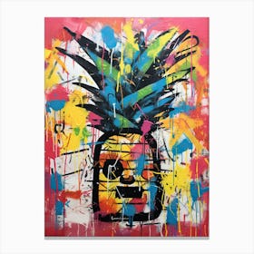 Pineapple in Basquiat Style Canvas Print