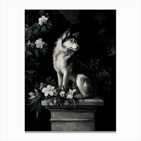 Dark Gothic Wolf In The Night Canvas Print