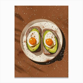 Avocado On Toast Illustration 1 Canvas Print