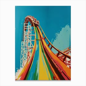 Retro Rainbow Rollercoaster Canvas Print